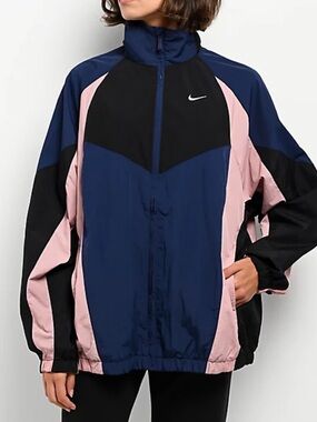 Nike Oversized spring Jacket Zip-up Windbreaker Bomber Track BLUE BLACK PINK XS